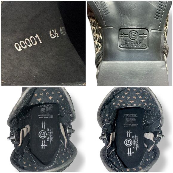 Circle G Black Ankle Booties with Laser-Cut Design - Picture 10 of 13